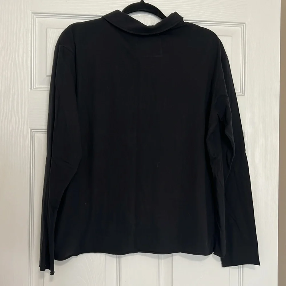 Peace love world Black Long Sleeve polo Shirt